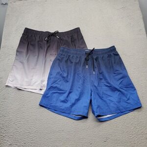 Lot of 2 Milankerr Swim‎ Trunks Shorts Mens Large Multi Striped Drawstring Waist